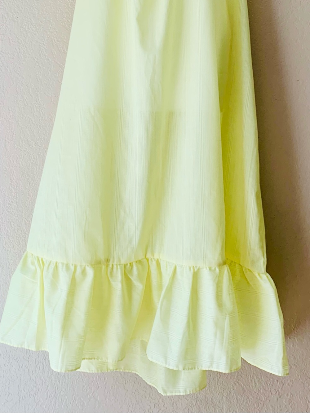 Vintage KATZ Butter Yellow Floral Embroidered CottageCore Nightgown Size L - Picture 7 of 9